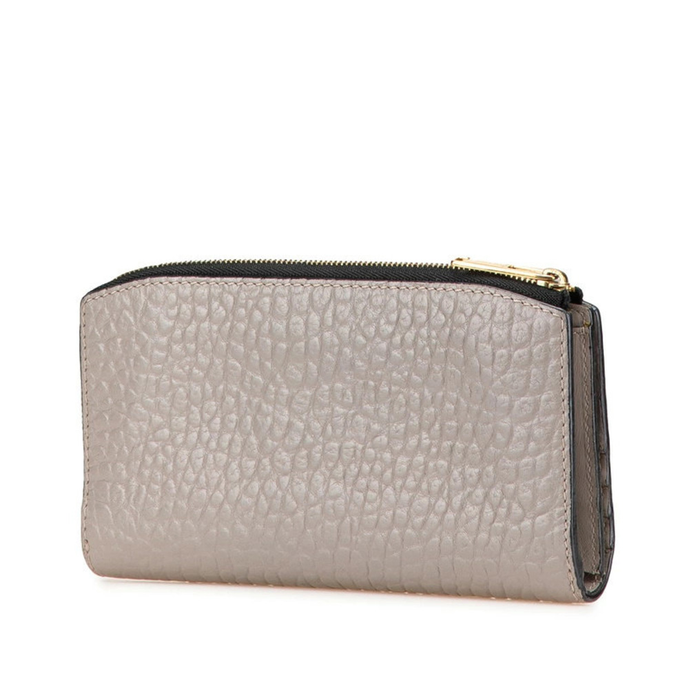 Burberry gray wallet leather long Gray